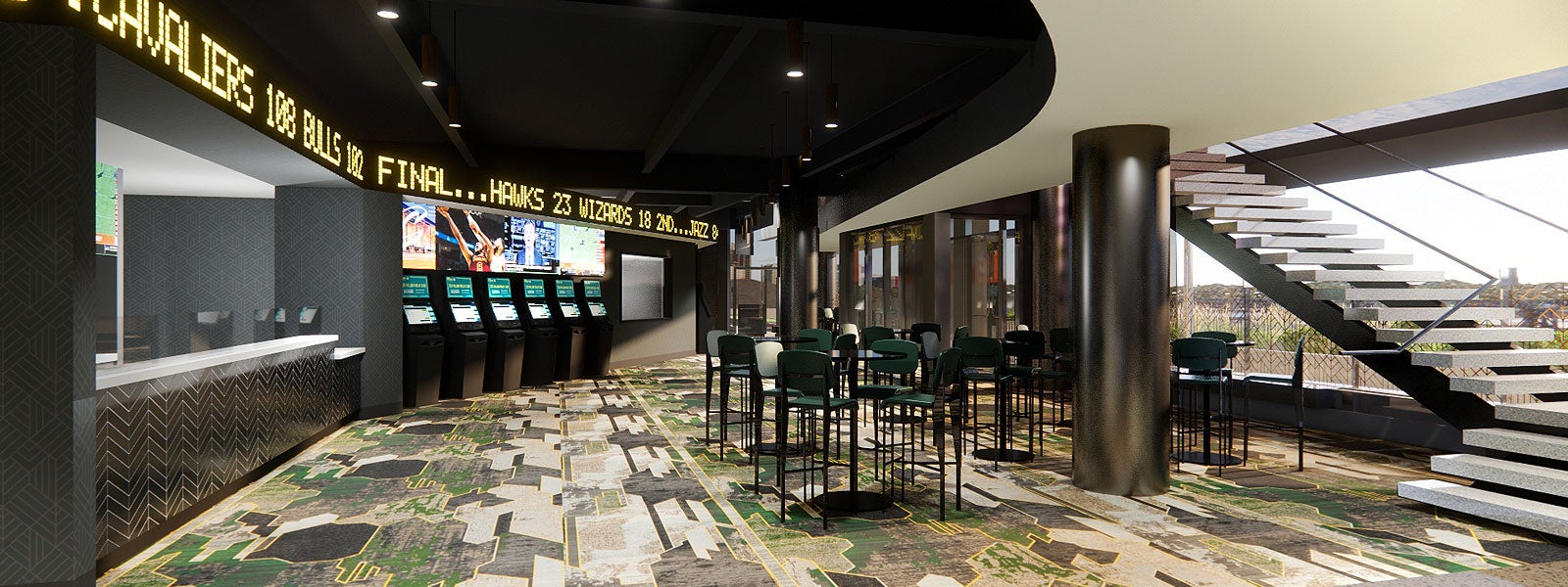 Caesars Sportsbook Interior Rendering Image